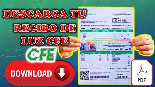 ¿Cómo DESCARGAR mi recibo de luz CFE en PDF 2024 Tutorial paso a paso [upl. by Londoner]