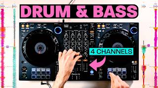 4 Deck Drum amp Bass Mix DJ Tutorial [upl. by Milde]