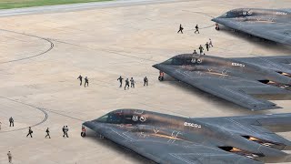 US Pilots Rush for Their Massive Stealth Bombers and Takeoff at Full Throttle [upl. by Ornstead488]