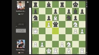 Parham Maghsoodloo VS Nodirbek Abdusattorov 2024tatasteelchessmasters ROUND 03 [upl. by Body]