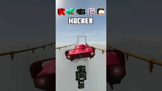 NOOB vs PRO vs HACKER vs HEROBRINE Car Jump Challenge 😂 🚗 shorts beamngdrive [upl. by Llorrac]