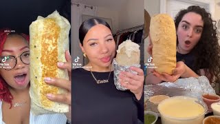 CHIPOTLE BURRITO AND OTHER BURRITOS MUKBANG ASMR  TIKTOK FOOD COMPILATION  LUNA ASMR [upl. by Enialehs]