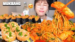 화끈하게 매운 순살아귀찜 대박 꼬소한 아구간 아구간 군함말이와 소주한잔 먹방✨ Spicy Steamed Monkfish Liver Soju Mukbang [upl. by Eirrak]