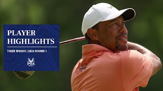 Tiger Woods  Round 1 Highlights  2024 PGA Championship [upl. by Vanden]