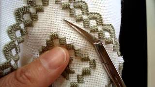 Hardanger Embroidery Lesson 8 Cutting the interior [upl. by Editha736]