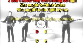 Ticket to ride Beatles best karaoke instrumental lyrics chords cover [upl. by Reedy]