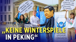 Auch in Berlin Globale Proteste gegen Winterolympiade 2022 in Peking [upl. by Danieu405]