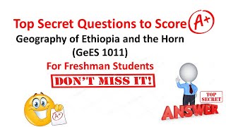 Geography of Ethiopia and the Horn GeES1011  Secret Exam Questions Mid Exam for freshman students [upl. by Laeynad113]