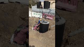 installed precast manhole تركيب بيارات سابقة الصب [upl. by Zach]