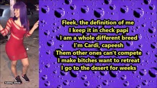 Cardi B  On Fleek Lyrics [upl. by Nreval]