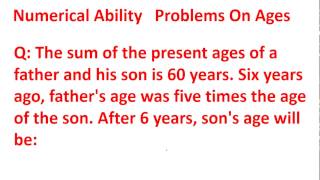 Numerical Ability Problems On Ages 8  Ages Questions and Answers [upl. by Nylahsoj]