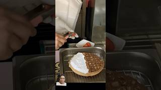 Strawberry and chocolate cream waffle – korean street foodshortsNursodinPolando [upl. by Oikim592]