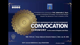 Babcock University 21st Undergraduate amp 12th PostGraduate Convocation Ceremony July 30th 2023 [upl. by Terti451]