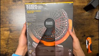 Klein Tools PJSFM1 Battery Operated Rechargeable Fan Unboxing amp Review [upl. by Weigle]