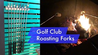 Golf clubs marshmallow roasting forks DIY upcycled vintage golf clubs into campfire forks [upl. by Tnek965]