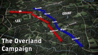 The Wilderness to Cold Harbor Grants Overland Campaign Animated Battle Map [upl. by Primrosa553]