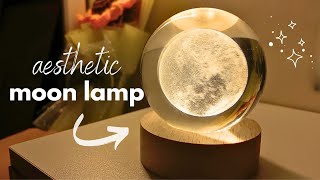 3D crystal moon lamp unboxing 🌕🤍  Ash Lyf finds [upl. by Nojid19]