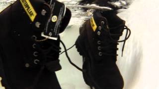 Caterpillar shoes floating underwater view [upl. by Tod]