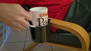 Handy Cup Holder on my Ikea POÄNG armchair [upl. by Lairbag71]