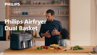 Kinderleicht zwei Gerichte gleichzeitig zubereiten Mit dem Philips Airfryer Dual Basket [upl. by Yeleek]