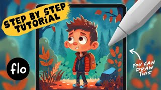 You Can Draw This Storybook Boy Character in PROCREATE  Step by Step Procreate Tutorial [upl. by Rafaello]