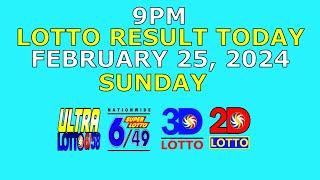 9pm Lotto Result Today February 25 2024 Sunday [upl. by Peednas595]