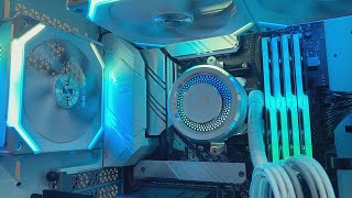 White PC Build【Corsair 4000D Airflow  LIAN LI UNI FAN  ROG STRIX B550A】2021 [upl. by Huberto634]