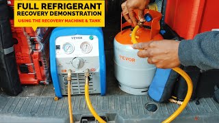 VEVOR Fully Automatic Refrigerant Recovery Machine Dual Cylinder AC Recovery Machine Review [upl. by Vernice]