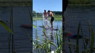 Intense logrolling match at the 2022 Splash n Dash Logrolling tournament [upl. by Sande]