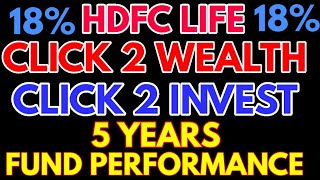 hdfc life click 2 wealth  click 2 invest and progrowth plus fund performance of previous 5 years [upl. by Dylana]