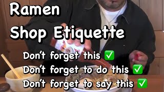 Ramen Shop Etiquette Dont forget to say this [upl. by Adiela510]