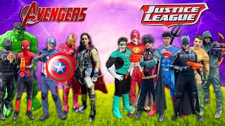 Avengers VS Justice League  Nerf Battle [upl. by Dodd]