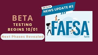 FAFSA 2025 26 Beta Testing Update fafsa financialaid [upl. by Shiff]