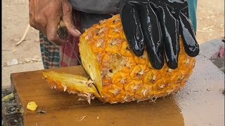 Big Pineapple Cutting In BD Street  Amazing Testy amp Healthy Street Food [upl. by Oilicec607]