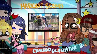 MIRACULOUS LADYBUG REACTS  Cracked Glaciator 2  Marichat scenes  Gacha Club [upl. by Leslie]