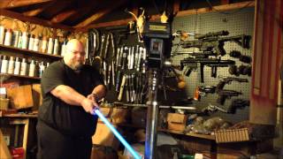 ALW Custom LED Saber Durability Test Lightsaber vs Steel Pole [upl. by Ymac]