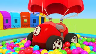 Helper Cars amp a ball pit for kids Racing cars need help Full episodes of car cartoons for kids [upl. by Stanwin]