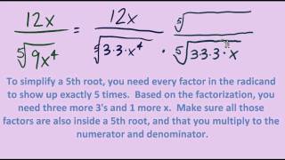 Rationalizing the Denominator for a 5th root [upl. by Inaluahek]