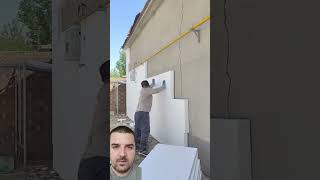 Installation process of exterior wall insulation panels [upl. by Crispin]