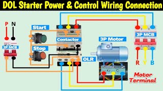 DOL Starter Connection for 3 Phase Motor  Power amp Control Wiring Connection MianElectric [upl. by Amuwkuhc213]