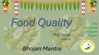 Food Quality Mantra for Health and Well Being Rig Veda 11872 [upl. by Adnirod]