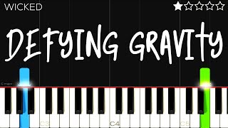 Wicked  Defying Gravity  EASY Piano Tutorial [upl. by Neelrad]