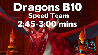 Summoners war  Dragons b10 Speed YOLO Team Spectra ft Double Hwa 3min run [upl. by Abbey]