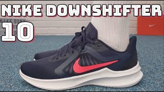 NIKE DOWNSHIFTER 10 REVIEW  On feet comfort weight breathability and price review [upl. by Ynavoeg]