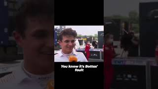 Lando Norris quotIts Bottas faultquot then Valtteri Bottas shows up to apologise [upl. by Kopp40]