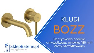 Podtynk bateria umywalkowa Złoty szczotkowany Wylewka 180 cm KLUDI BOZZ 38244N076  SklepBateriepl [upl. by Braeunig]