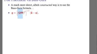 Undergraduate Control Theory Lecture 7 part 3 [upl. by Nannie]