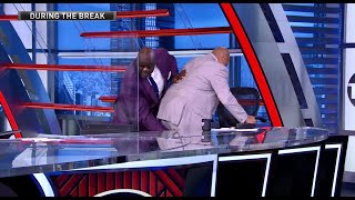 Inside the NBA after dark 💀 Shaq tried to punch out Charles Barkleys hamstring cramp [upl. by Dyane393]