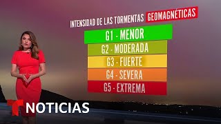 Tormentas magnéticas G5 pueden provocar fallas en satélites y redes eléctricas  Noticias Telemundo [upl. by Manning]