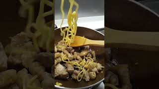 SATISFYING PORK WITH PANCITpancitguisado porkbelly cooking [upl. by Auqkinahs785]